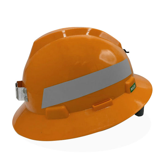 MSA Orange Mining Helmet With Reflect &Light Mount Цацруулагчтай уурхайн улбар шар каск