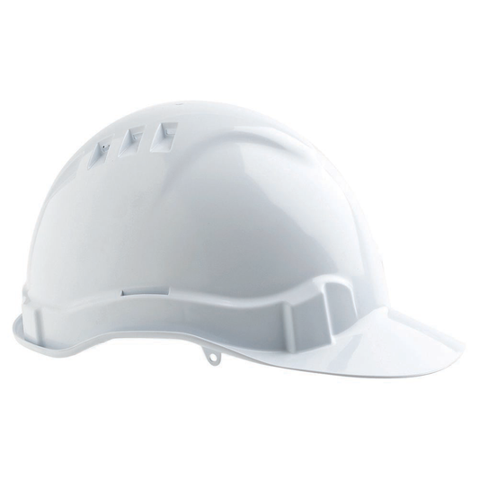 PRO CHOICE V6 Vented Hard Hat with Pushlock Harness - White 6 салхивчтай, дардаг чангалагчтай цагаан каск