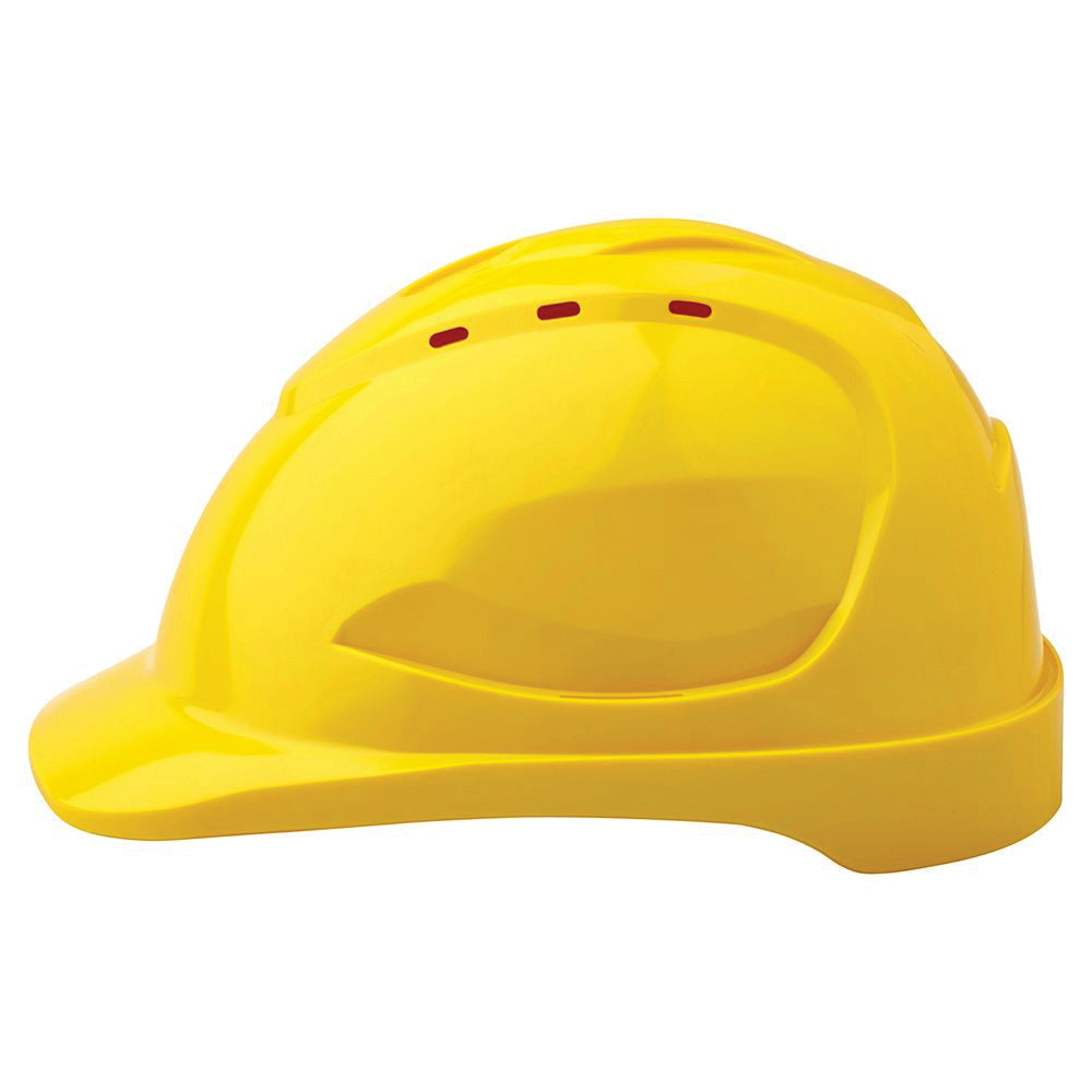 PRO CHOICE V9 Vented Hard Hat Pushlock Harness - Yellow 9 салхивчтай, дардаг чангалагчтай шар каск