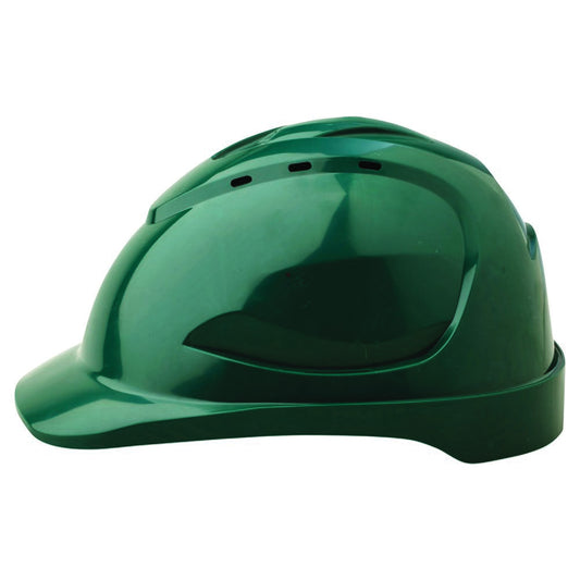 PRO CHOICE V9 Vented Hard Hat Pushlock Harness - Green 9 салхивчтай, дардаг чангалагчтай ногоон каск