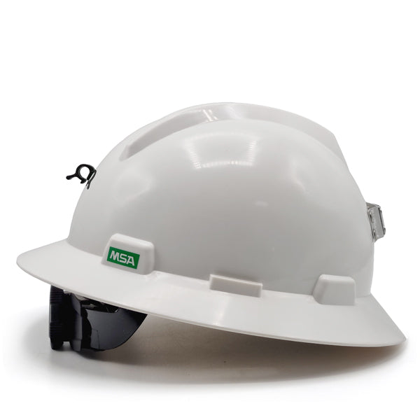 MSA White Mining Helmet With Light Mount Уурхайн гэрэл тогтоогчтой цагаан каск
