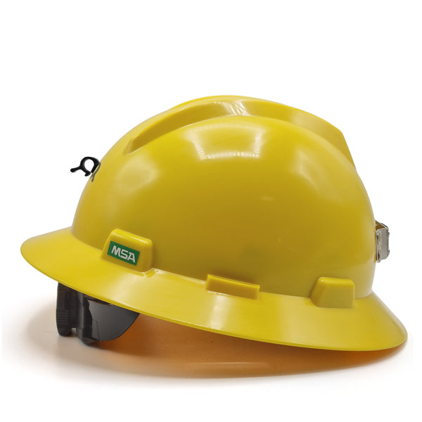 MSA Yellow Mining Helmet with Light Mount Уурхайн гэрэл тогтоогчтой шар каск