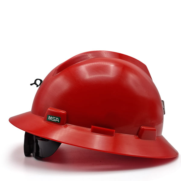 MSA Red Mining Helmet with Light Mount Уурхайн гэрэл тогтоогчтой улаан каск