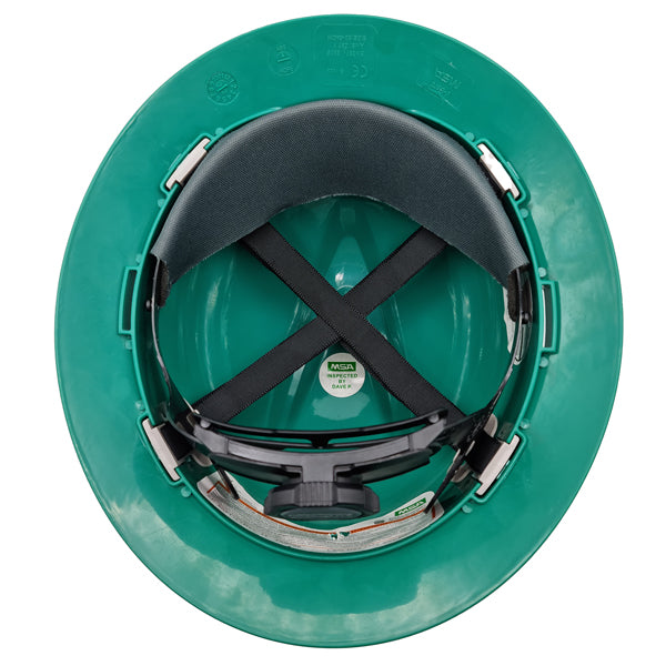 MSA Green Mining Helmet with Light Mount Уурхайн гэрэл тогтоогчтой ногоон каск