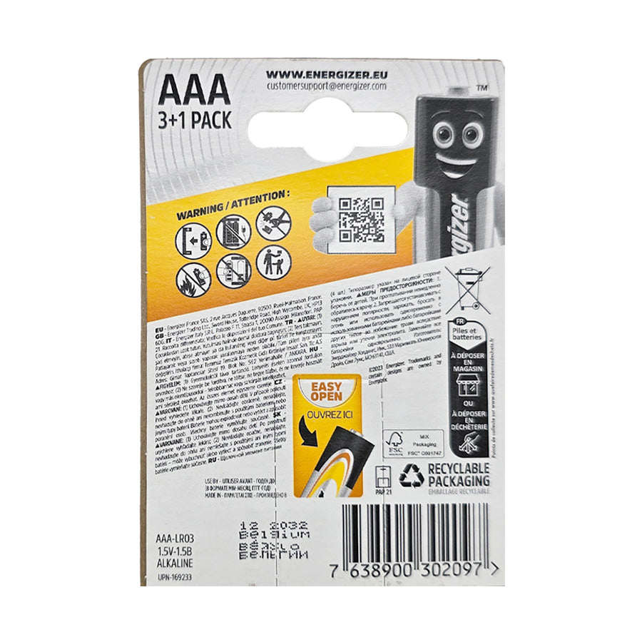 Energizer AAA Alkaline Power /3ea+1ea/ ААА Жижиг хуруу зай /3ш+1ш/