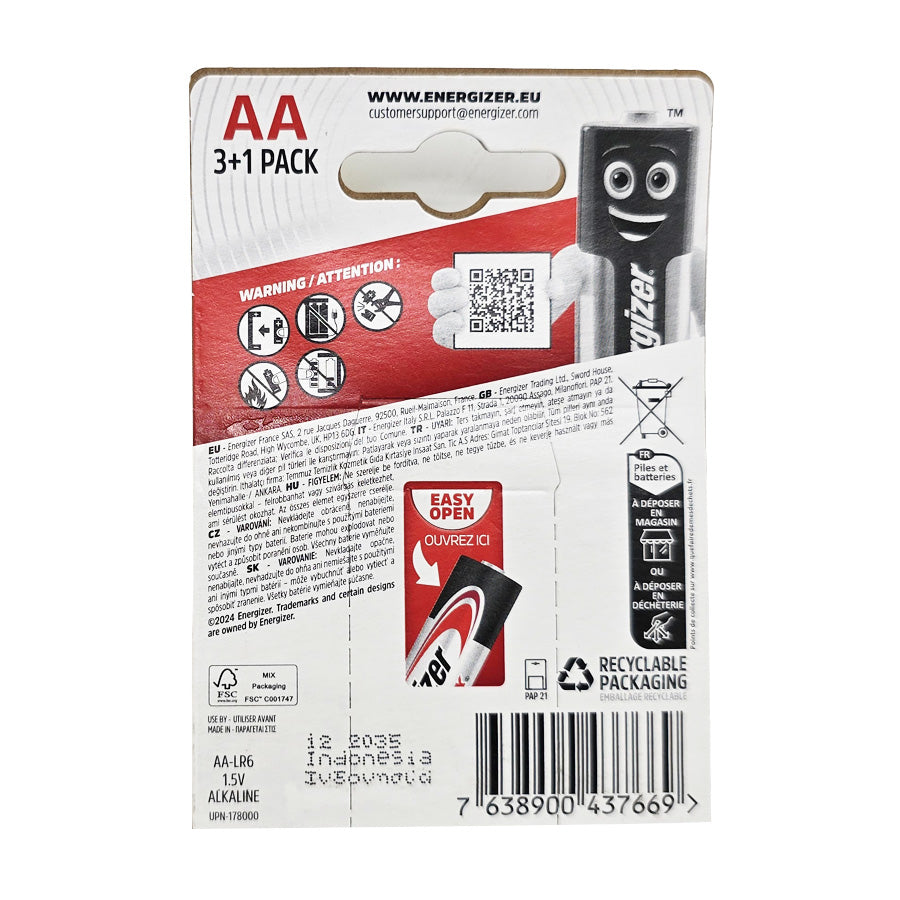 Energizer AA Max /3ea+1ea/ АА Макс стандарт хуруу зай /3ш+1ш/