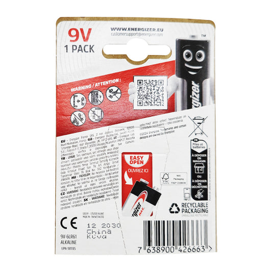 Energizer 9V Max /1ea/ 9 Вольт Макс зай /1ш/