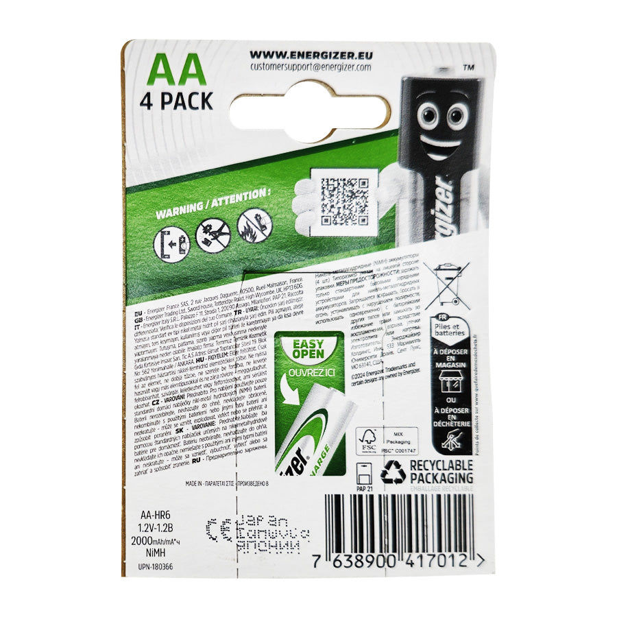 Energizer AA Recharge Power Plus /4ea/ АА Цэнэглэдэг стандарт хуруу зай /4ш/