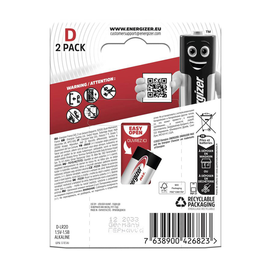 Energizer D Max /2ea/ Д Макс том зай /2ш/