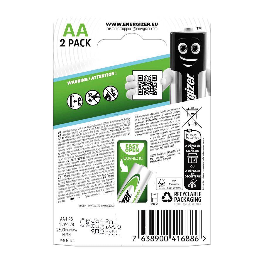 Energizer AA Extreme Recharge /2ea/ АА Экстрим цэнэглэдэг стандарт хуруу зай