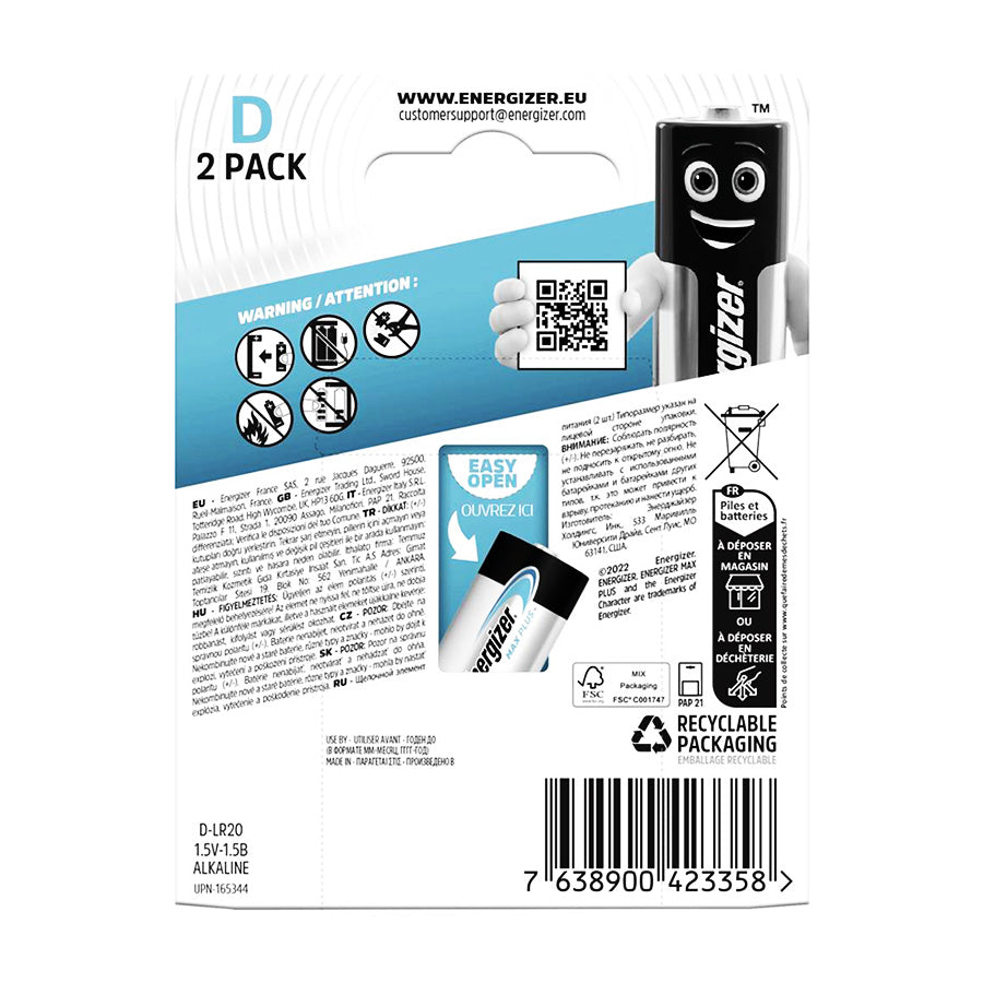 Energizer D Max Plus /2ea/ Д Макс плас том зай /2ш/