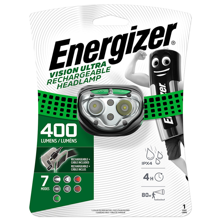Energizer Vision Ultra Rechargeable Headlamp 400 Lumens Тод тусгалтай цэнэглэдэг толгойн гэрэл