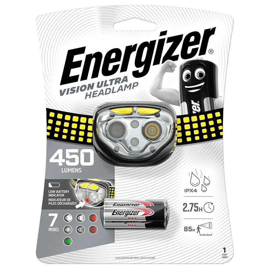 Energizer Vision Ultra Headlamp 450 Lumens Сайжруулсан маш тод тусгалтай толгойн гэрэл
