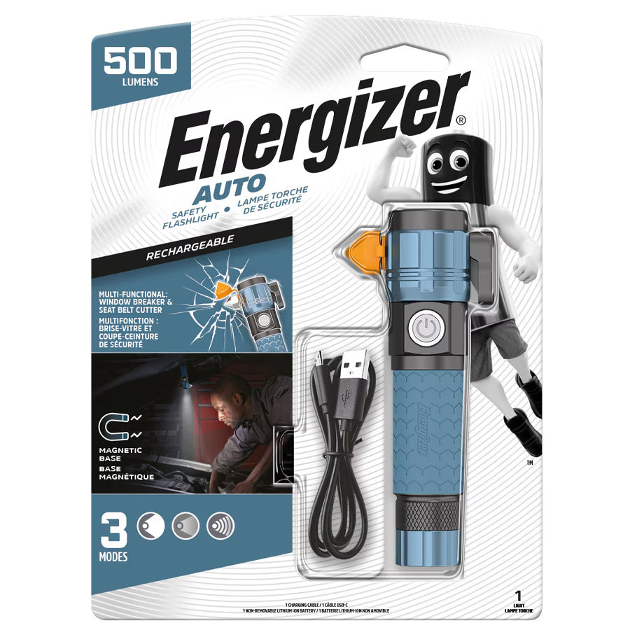 Energizer Auto Metal Light 500 Lumens Машинд зориулсан цэнэглэдэг гар чийдэн