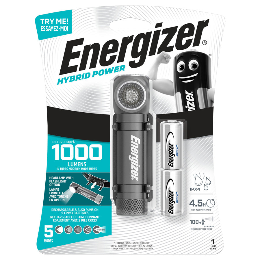Energizer Headlight 1000 Lumens (Hybrid) Гар чийдэн болдог толгойн гэрэл