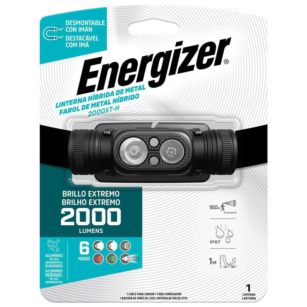 Energizer 2000XT-H Hybrid Metal Headlamp 2000 Lumens Гар чийдэн болдог, cоронзтой толгойн гэрэл