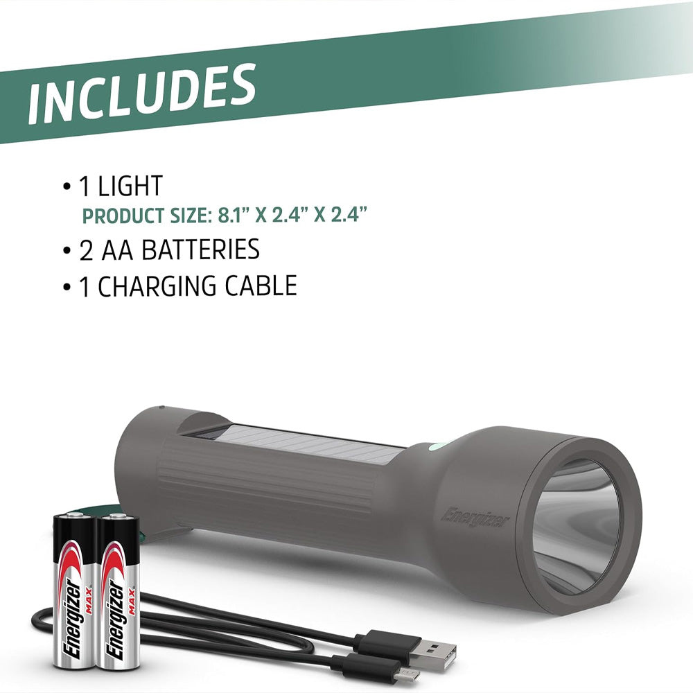 Energizer Hybrid Solar Flashlight 600 Lumens Нарны гэрэл, цэнэглэгч, зайгаар ажилладаг гэрэл